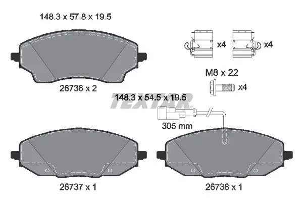 TEXTAR 2673601 - Bremsbelagsatz, Scheibenbremse Wochenendangebot
