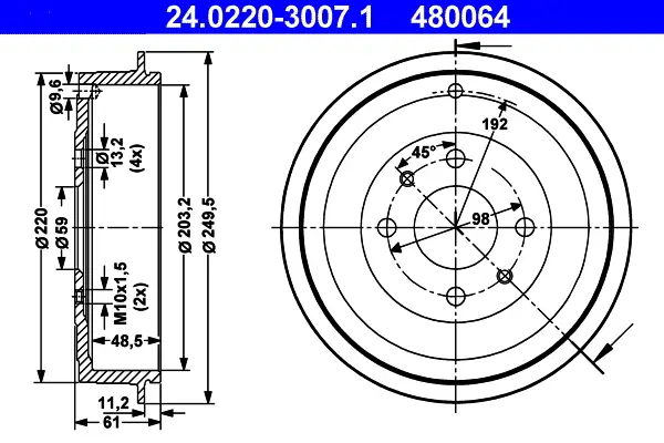 ATE 24.0220-3007.1 - Bremstrommel Sichere Zahlung