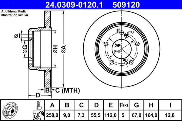 ATE 24.0309-0120.1 - Bremsscheibe - PowerDisc Must-Have