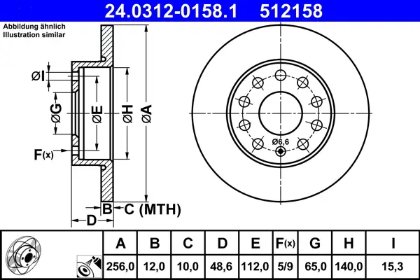Highlight ATE 24.0312-0158.1 - Bremsscheibe - PowerDisc