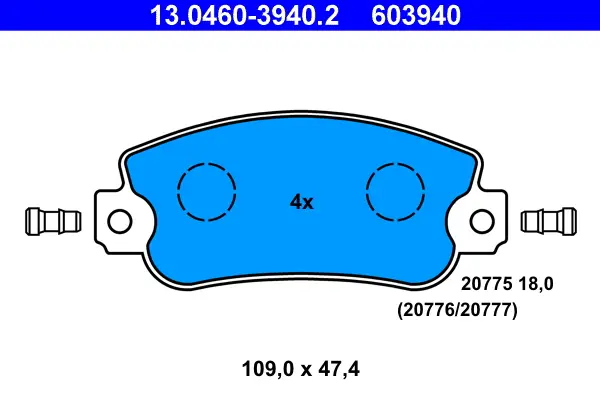 Sonderangebot ATE 13.0460-3940.2 - Bremsbelagsatz, Scheibenbremse