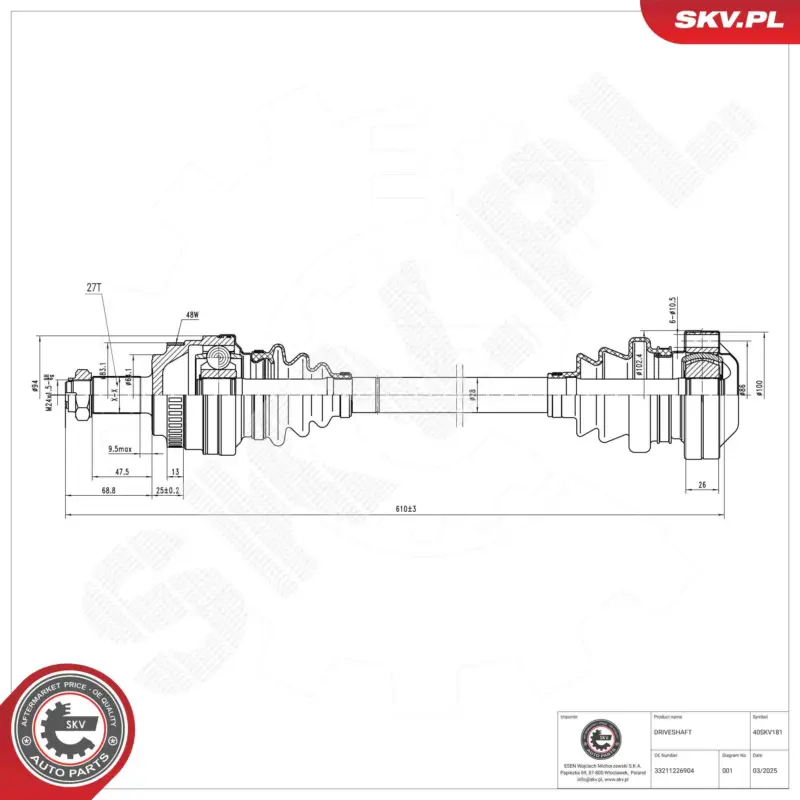 ESEN SKV 40SKV181 - Antriebswelle Neue Ware