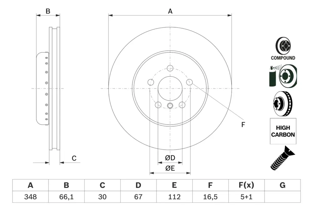 BOSCH 0 986 479 F57 - Bremsscheibe Nur Für Kurze Zeit