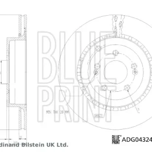 BLUE PRINT ADG043244 - Bremsscheibe Super-Preis
