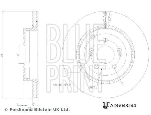 BLUE PRINT ADG043244 - Bremsscheibe Super-Preis
