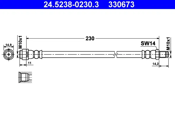 ATE 24.5238-0230.3 - Bremsschlauch Begrenztes Angebot