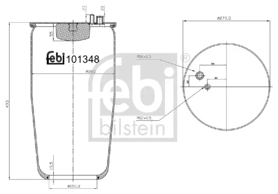 FEBI BILSTEIN 101348 - Federbalg, Luftfederung Preiswert