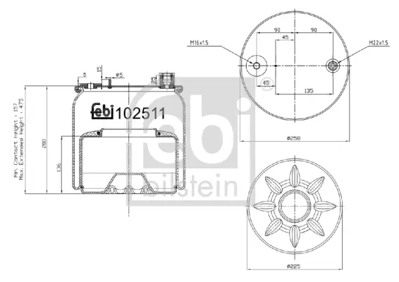 FEBI BILSTEIN 102511 - Federbalg, Luftfederung Schnäppchen