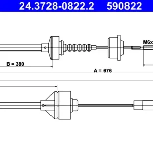 Schnäppchen ATE 24.3728-0822.2 - Seilzug, Kupplungsbetätigung
