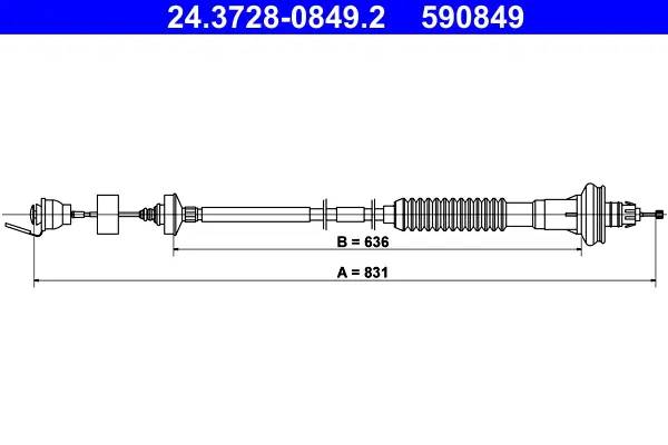 ATE 24.3728-0849.2 - Seilzug, Kupplungsbetätigung Expressversand