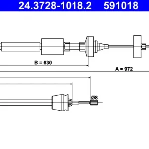 Schnäppchen ATE 24.3728-1018.2 - Seilzug, Kupplungsbetätigung