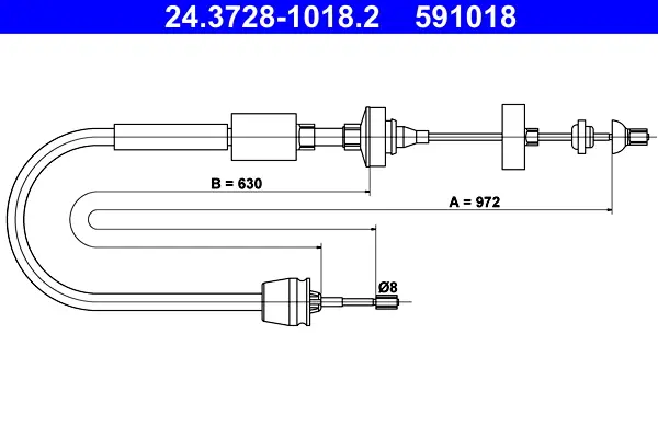 Schnäppchen ATE 24.3728-1018.2 - Seilzug, Kupplungsbetätigung
