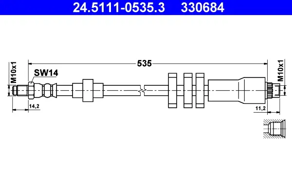 Letzte Chance ATE 24.5111-0535.3 - Bremsschlauch
