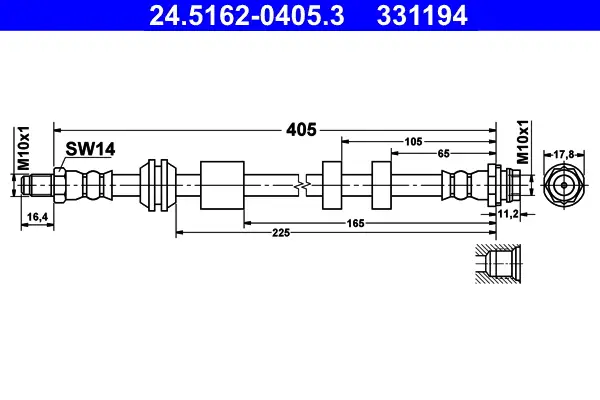 ATE 24.5162-0405.3 - Bremsschlauch Preisknaller
