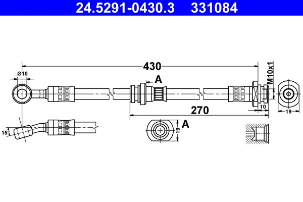 Top-Seller ATE 24.5291-0430.3 - Bremsschlauch