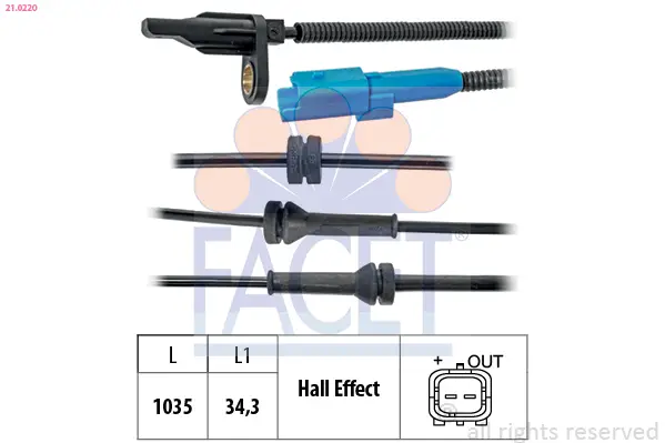 Echt FACET 21.0220 - Sensor, Raddrehzahl
