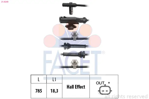 FACET 21.0240 - Sensor, Raddrehzahl Abverkauf