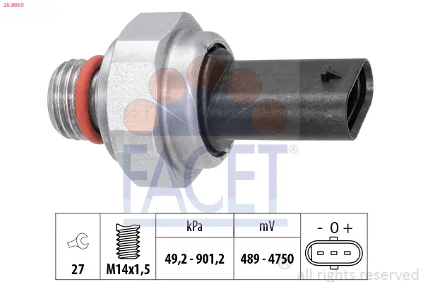 FACET 25.0010 - Sensor, Abgasdruck Neue Kollektion
