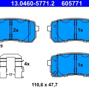 Aktuell ATE 13.0460-5771.2 - Bremsbelagsatz, Scheibenbremse