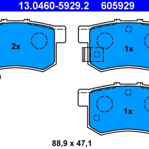 Sichere Zahlung ATE 13.0460-5929.2 - Bremsbelagsatz, Scheibenbremse