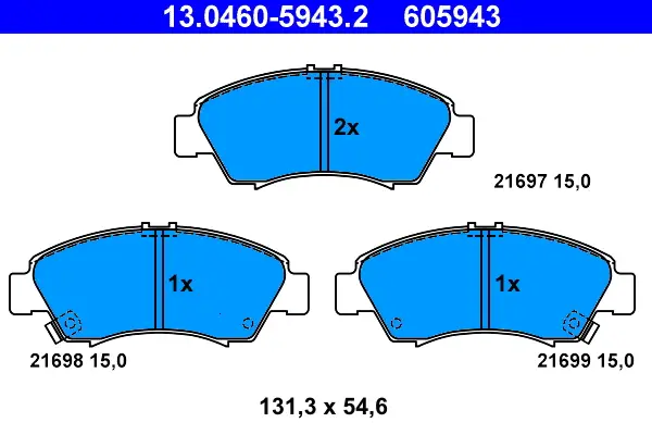 ATE 13.0460-5943.2 - Bremsbelagsatz, Scheibenbremse Saisonangebot