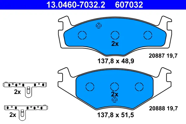 Meistverkauft ATE 13.0460-7032.2 - Bremsbelagsatz, Scheibenbremse