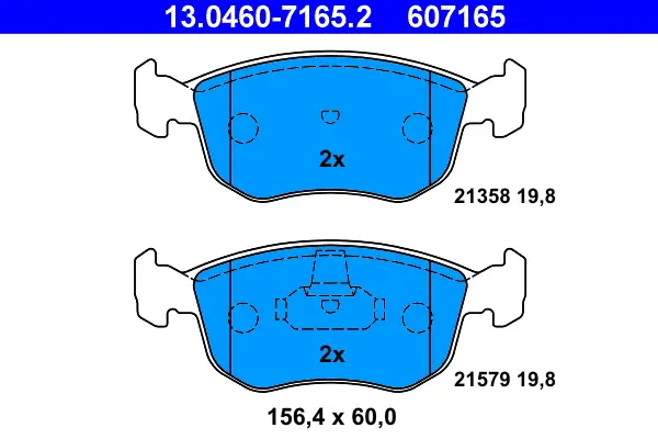 Begrenztes Angebot ATE 13.0460-7165.2 - Bremsbelagsatz, Scheibenbremse