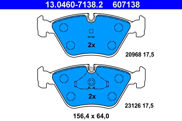 Top-Seller ATE 13.0460-7138.2 - Bremsbelagsatz, Scheibenbremse