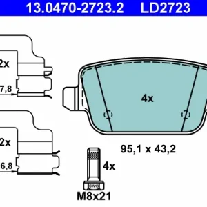 ATE 13.0470-2723.2 - Bremsbelagsatz, Scheibenbremse - ATE Ceramic Neu