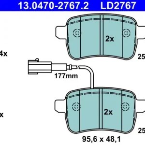 ATE 13.0470-2767.2 - Bremsbelagsatz, Scheibenbremse - ATE Ceramic Super-Preis