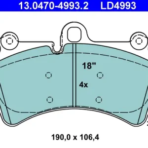 Sichere Zahlung ATE 13.0470-4993.2 - Bremsbelagsatz, Scheibenbremse - ATE Ceramic
