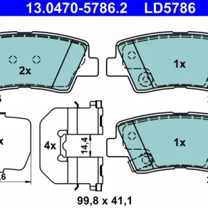 Top-Angebot ATE 13.0470-5786.2 - Bremsbelagsatz, Scheibenbremse - ATE Ceramic