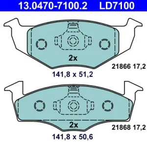 ATE 13.0470-7100.2 - Bremsbelagsatz, Scheibenbremse - ATE Ceramic Neu