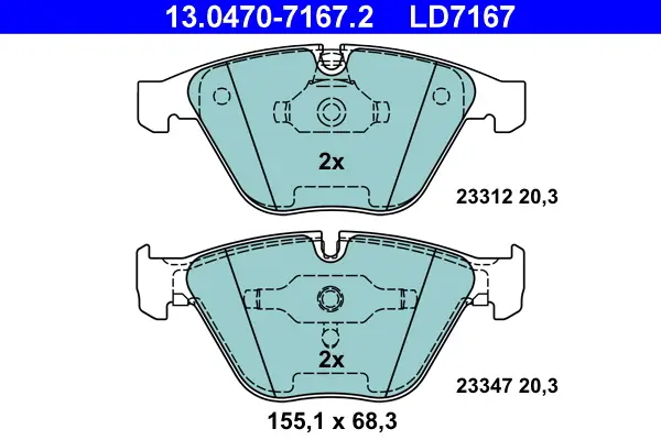 Neuheit ATE 13.0470-7167.2 - Bremsbelagsatz, Scheibenbremse - ATE Ceramic