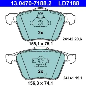 ATE 13.0470-7188.2 - Bremsbelagsatz, Scheibenbremse - ATE Ceramic Online Kaufen