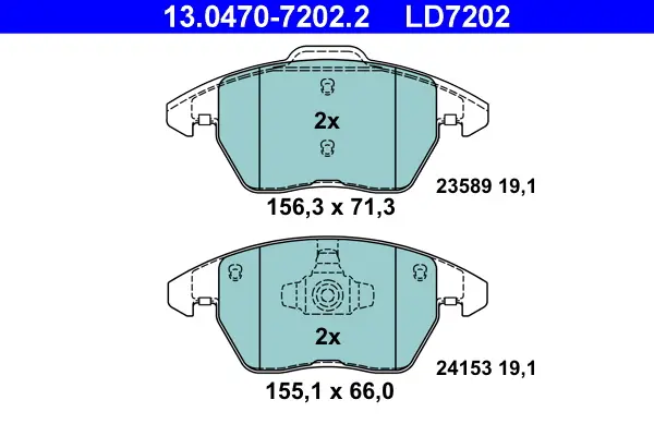 ATE 13.0470-7202.2 - Bremsbelagsatz, Scheibenbremse - ATE Ceramic Mega-Angebot