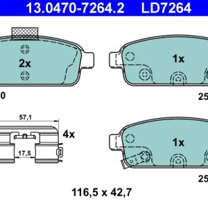 ATE 13.0470-7264.2 - Bremsbelagsatz, Scheibenbremse - ATE Ceramic Beliebt