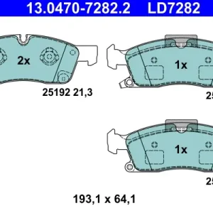ATE 13.0470-7282.2 - Bremsbelagsatz, Scheibenbremse - ATE Ceramic Heißes Angebot