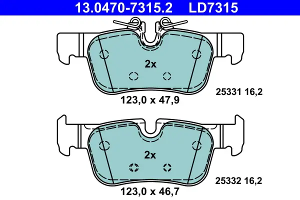 ATE 13.0470-7315.2 - Bremsbelagsatz, Scheibenbremse - ATE Ceramic Sonderangebot