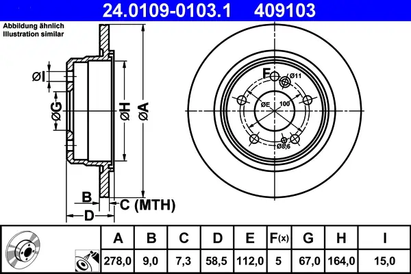 Sonderaktion ATE 24.0109-0103.1 - Bremsscheibe