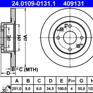 ATE 24.0109-0131.1 - Bremsscheibe Echt