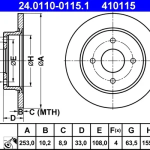 Preiswert ATE 24.0110-0115.1 - Bremsscheibe