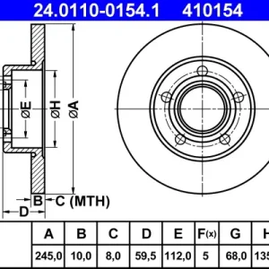 ATE 24.0110-0154.1 - Bremsscheibe Super-Preis