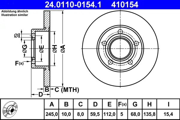 ATE 24.0110-0154.1 - Bremsscheibe Super-Preis
