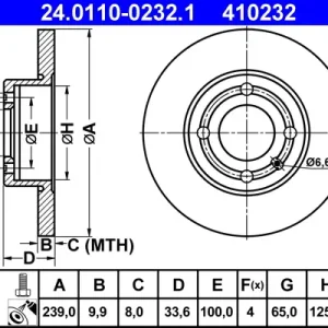 Sonderangebot ATE 24.0110-0232.1 - Bremsscheibe