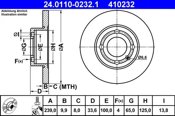 Sonderangebot ATE 24.0110-0232.1 - Bremsscheibe