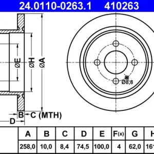 ATE 24.0110-0263.1 - Bremsscheibe Rabatt