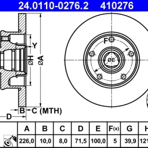 Schneller Versand ATE 24.0110-0276.2 - Bremsscheibe