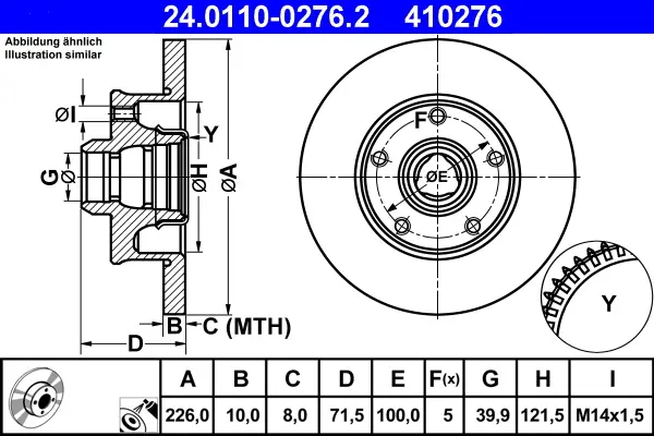 Schneller Versand ATE 24.0110-0276.2 - Bremsscheibe