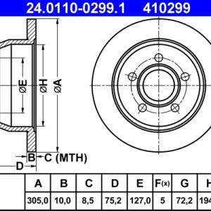Aktuell ATE 24.0110-0299.1 - Bremsscheibe